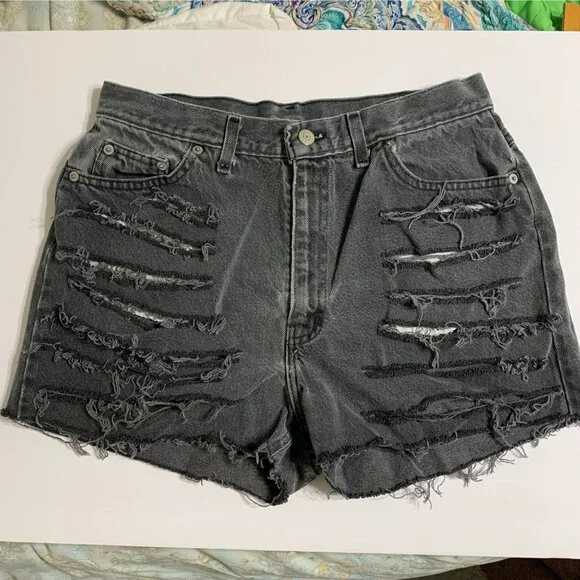 Faded Glory Shorts Gray Grunge, Goth, Punk - Picture 1 of 8